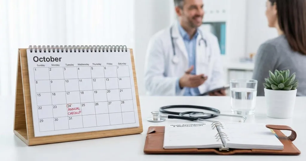 Calendar showing health appointment reminder