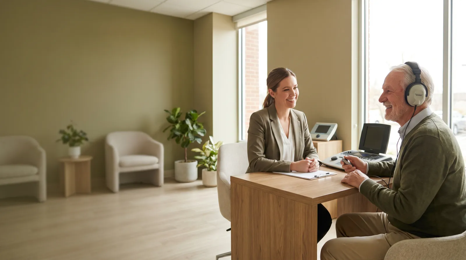 A hearing consultation with the CQ Audiology audiologist