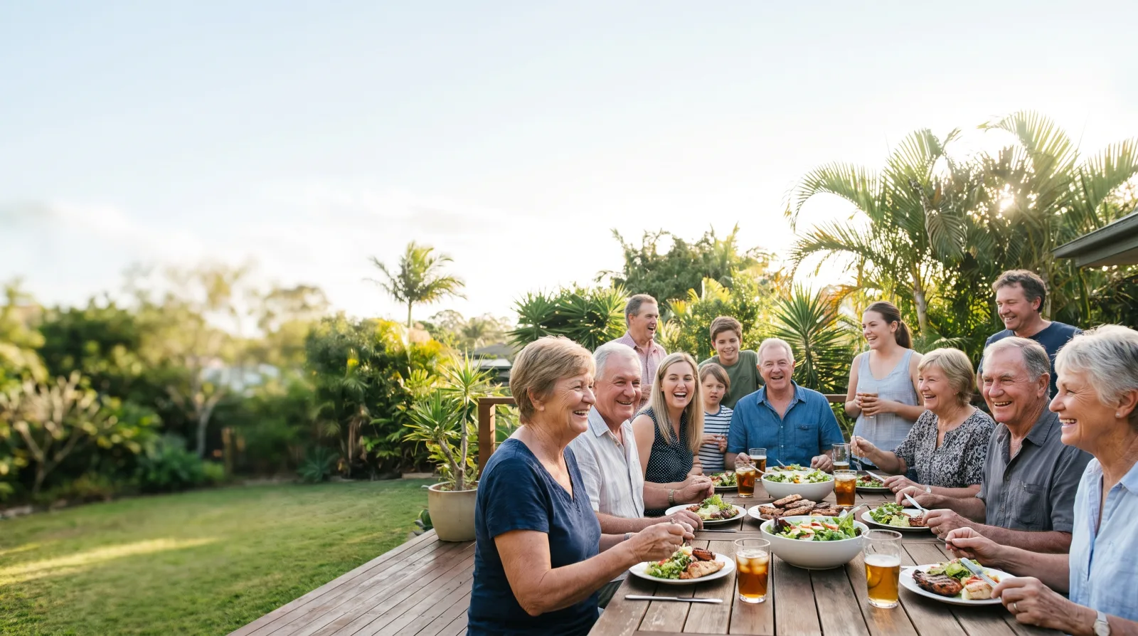 Friends and family enjoying a relaxed long-weekend gathering in Central Queensland